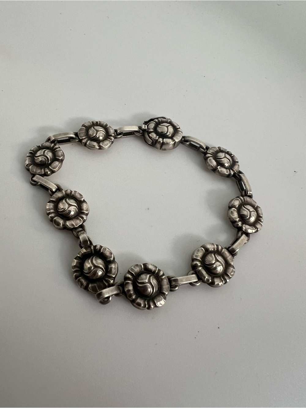 Georg Jensen Denmark Sterling silver flower bracelet